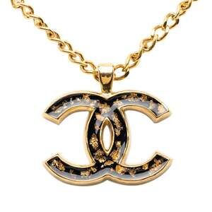 Chanel Cc Logo Pendant Necklace Gold- #246738C18B